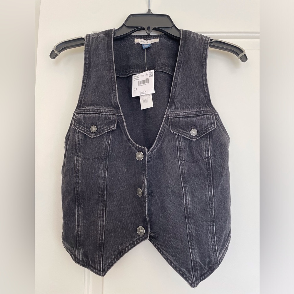 American Eagle black denim vest